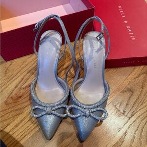 Kelly & Katie Glittering Silver Heels